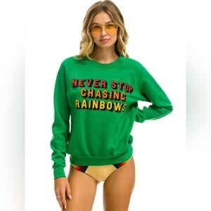 Aviator Nation Stop Chasing Rainbows Crew Sweatshirt